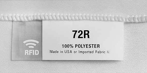 RFID sewn under size label